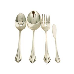 Oneida Community Clarette Serving Piece Set Silverplate Flatware 4 Pc Spoons